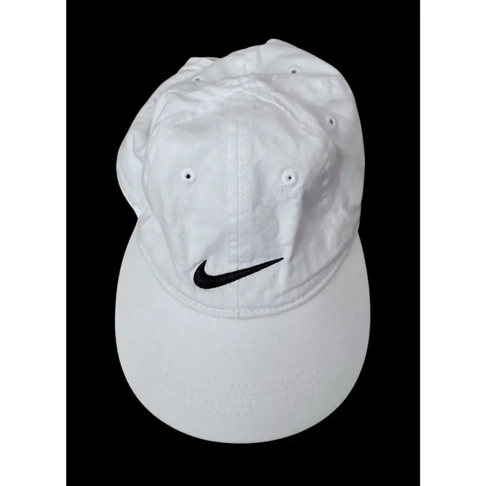 Nike Youth White Adjustable Baseball Cap Hat Swoosh Logo Boys Girls 4-7 - Picture 3 of 10